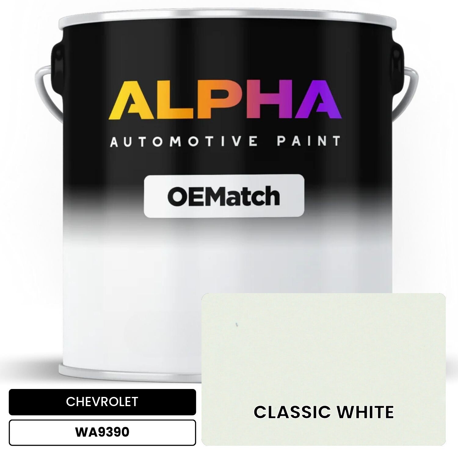 CHEVROLET CLASSIC WHITE WA9390 OEMatch Basecoat