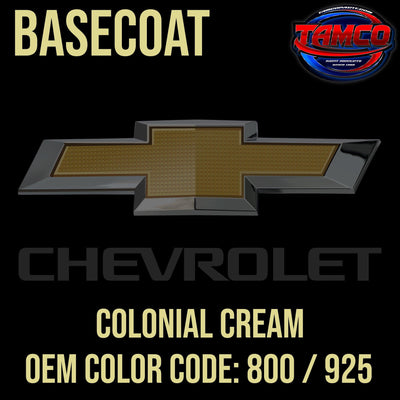 Chevrolet Colonial Cream | 800 / 925 | 1957-1958 | OEM Basecoat - The Spray Source - Tamco Paint Manufacturing