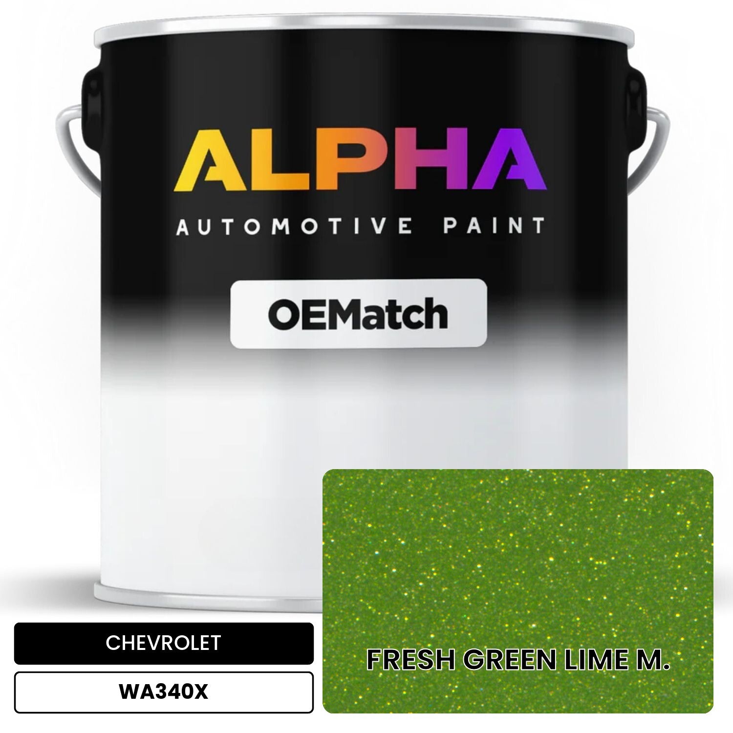 CHEVROLET FRESH GREEN LIME M. WA340X OEMatch Basecoat