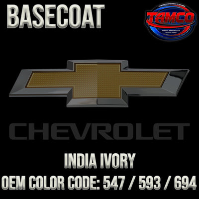 Chevrolet Indian Ivory | 547 / 593 / 694 | 1954 | OEM Basecoat - The Spray Source - Tamco Paint Manufacturing