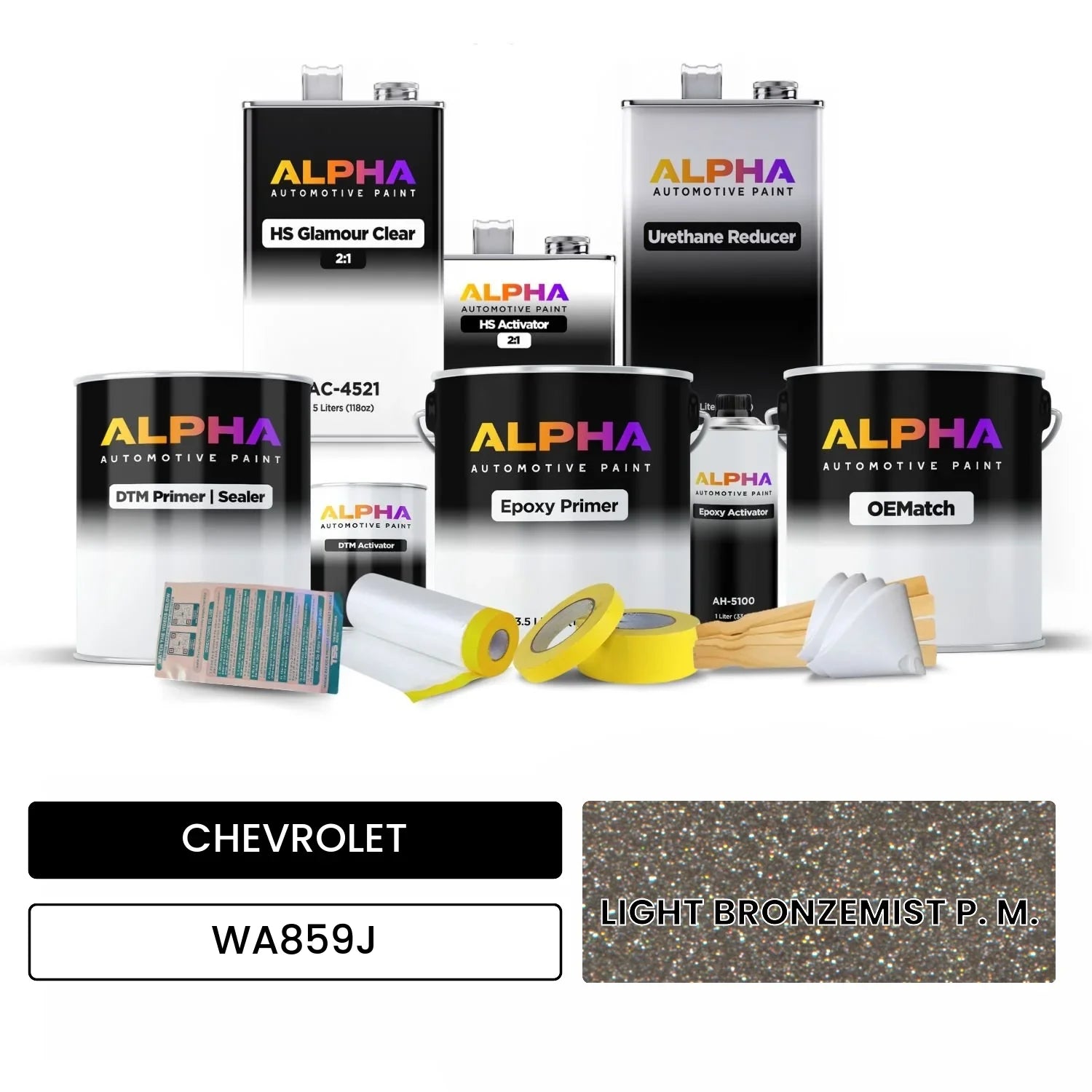 CHEVROLET LIGHT BRONZEMIST P. M. WA859J OEMatch Vehicle Paint Kit