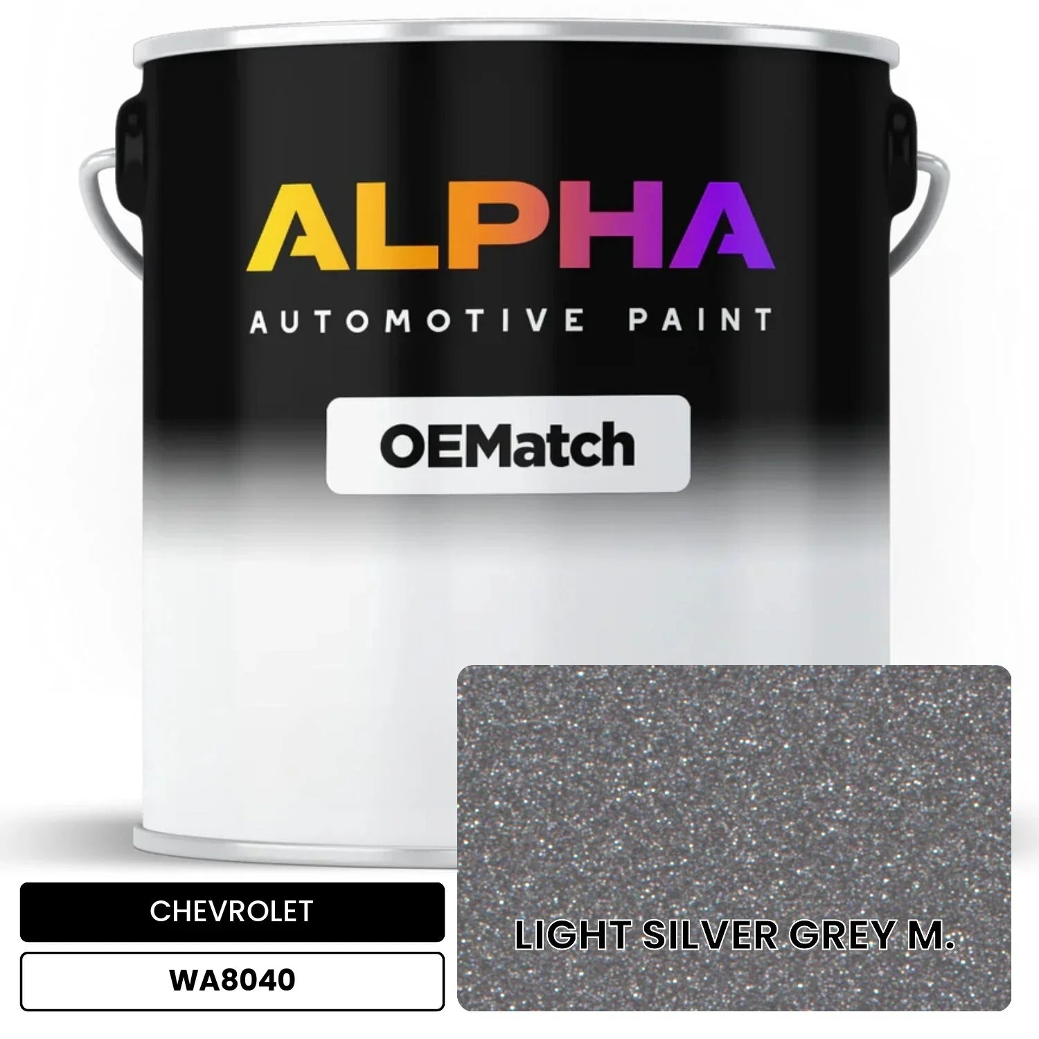 CHEVROLET LIGHT SILVER GREY M. WA8040 OEMatch Basecoat