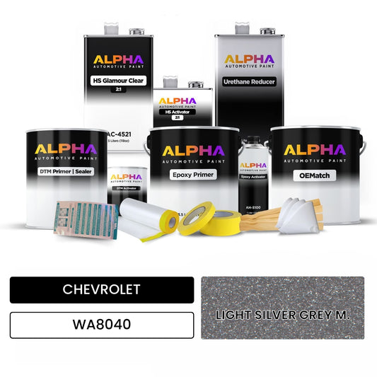 CHEVROLET LIGHT SILVER GREY M. WA8040 OEMatch Vehicle Paint Kit