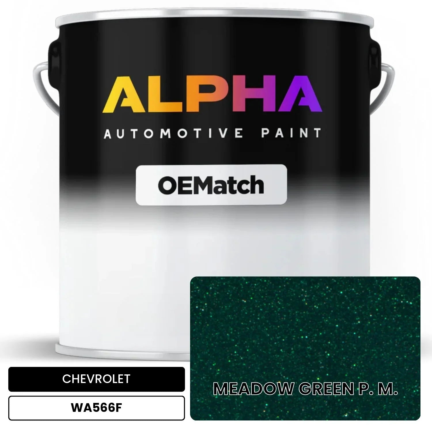 CHEVROLET MEADOW GREEN P. M. WA566F OEMatch Basecoat