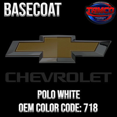 Chevrolet Polo White | 718 | 1953-1957 | OEM Basecoat - The Spray Source - Tamco Paint Manufacturing
