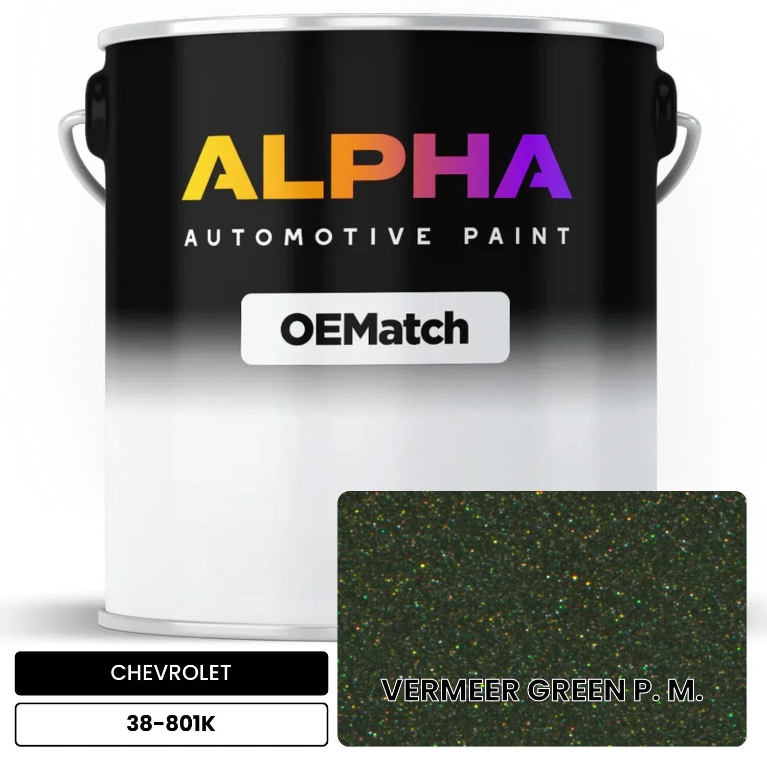 CHEVROLET VERMEER GREEN P. M. 38-801K OEMatch Basecoat