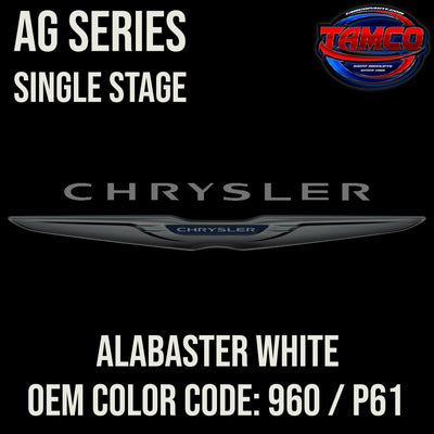 Chrysler Alabaster White | 960 / P61 | 2004-2006 | OEM AG Series Single Stage - The Spray Source - Tamco Paint Manufacturing