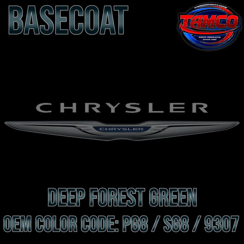 Chrysler Deep Forest Green | PG8 / SG8 / 9307 | 1996-2002 | OEM Basecoat - The Spray Source - Tamco Paint Manufacturing