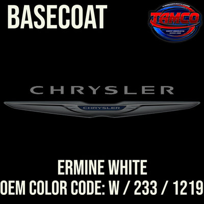 Chrysler Ermine White | W / 233 / 1219 | 1962-1965 | OEM Basecoat - The Spray Source - Tamco Paint Manufacturing