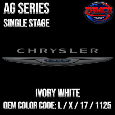 Chrysler Ivory White | L / X / 17 / 1125 | 1957-1959 | OEM AG Series Single Stage - The Spray Source - Tamco Paint Manufacturing