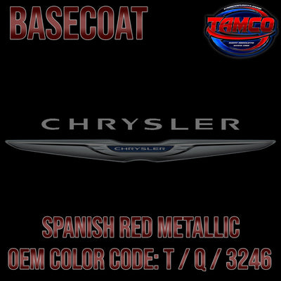 Chrysler Spanish Red Metallic | T / Q / 3246 | 1965-1966 | OEM Basecoat - The Spray Source - Tamco Paint Manufacturing