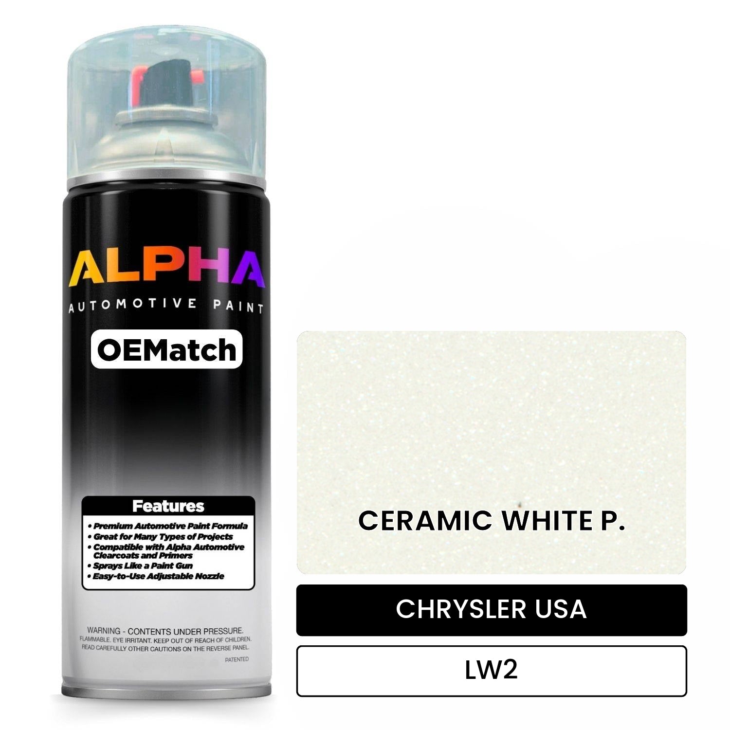 CHRYSLER USA CERAMIC WHITE P. LW2 OEMatch Spraycan