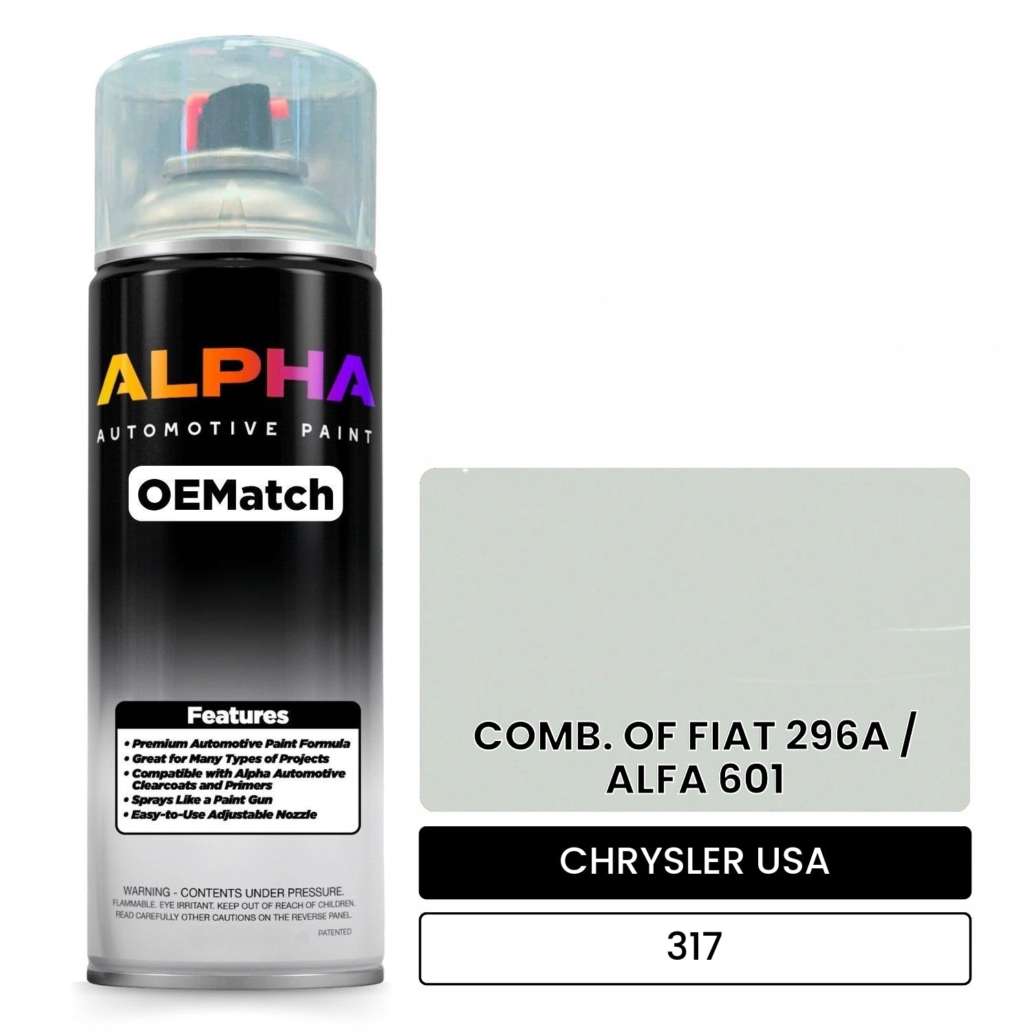 CHRYSLER USA COMB. OF FIAT 296A / ALFA 601 317 OEMatch Spraycan