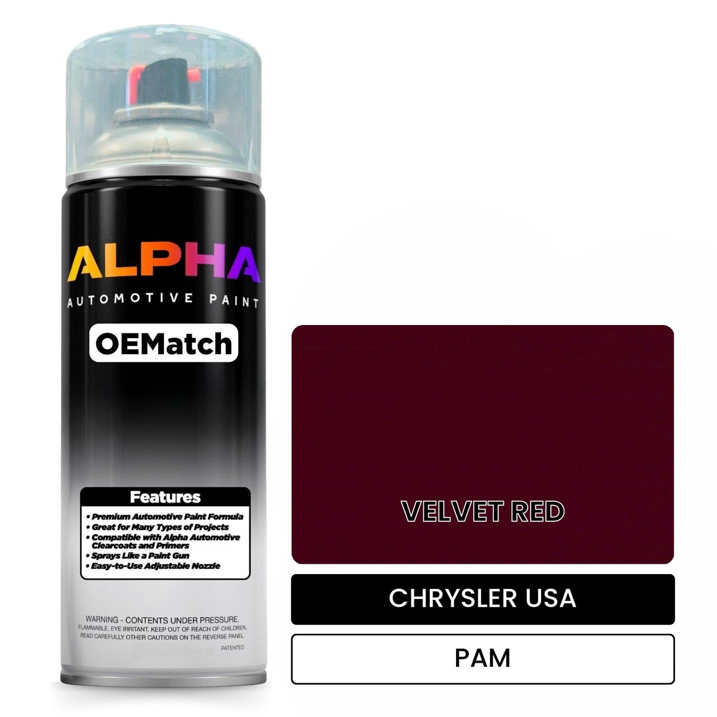 CHRYSLER USA VELVET RED PAM OEMatch Spraycan