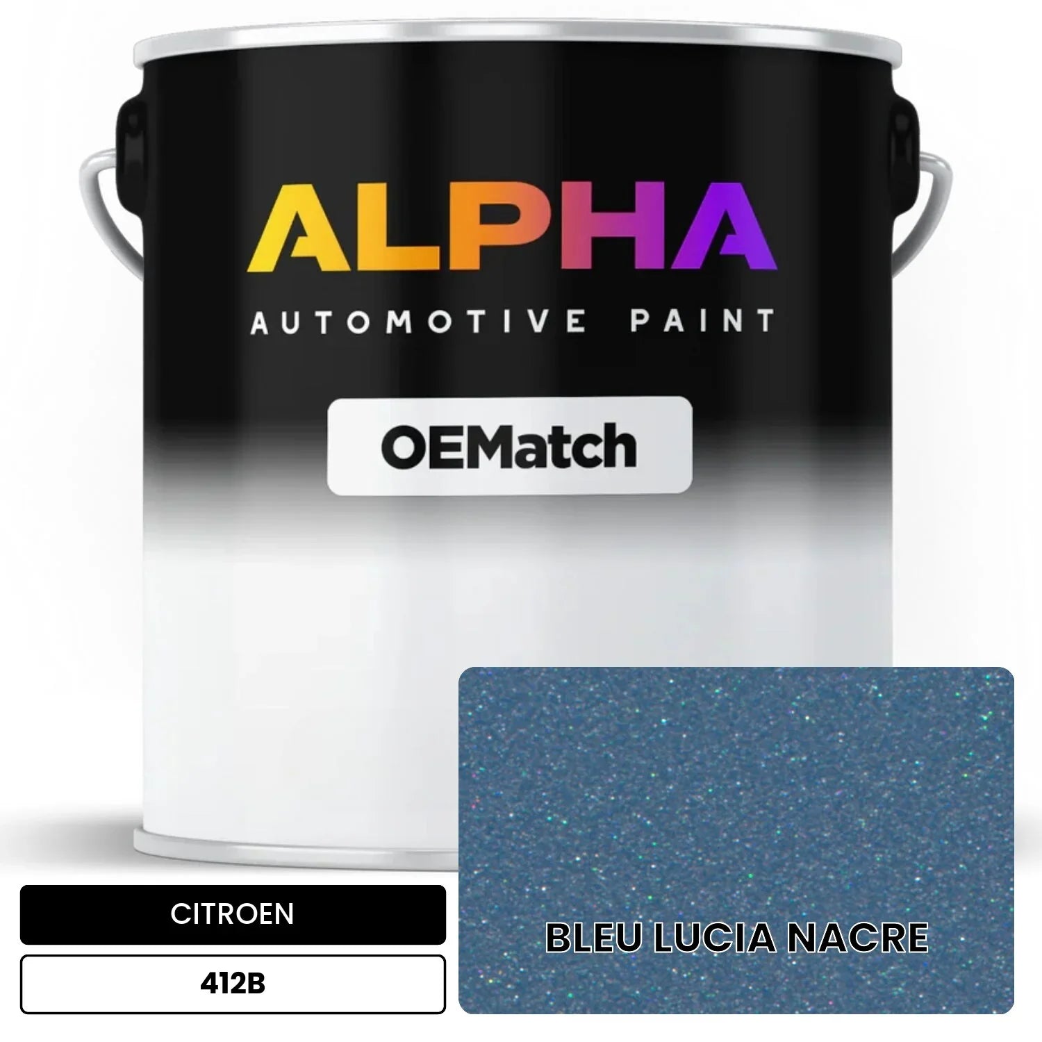CITROEN BLEU LUCIA NACRE 412B OEMatch Basecoat
