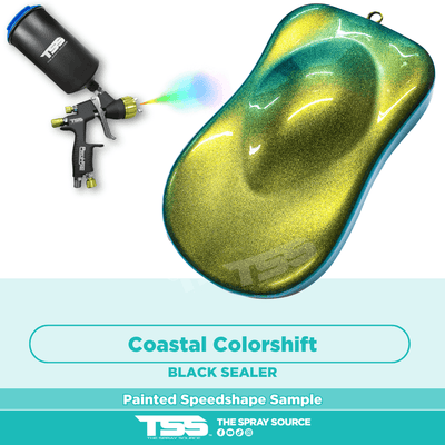 Coastal Colorshift Pre-Sprayed Speedshape Paint Sample (Black Ground Coat) - The Spray Source - Alpha Pigments