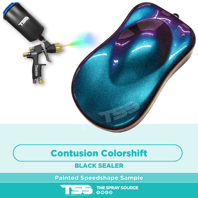 Contusion Colorshift Pre-Sprayed Speedshape Paint Sample (Black Ground Coat) - The Spray Source - Alpha Pigments