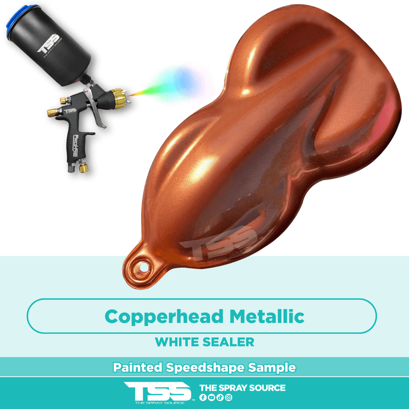 Copperhead Metallic Pre-Sprayed Speedshape Paint Sample (White Ground Coat) - The Spray Source - Tamco Paint