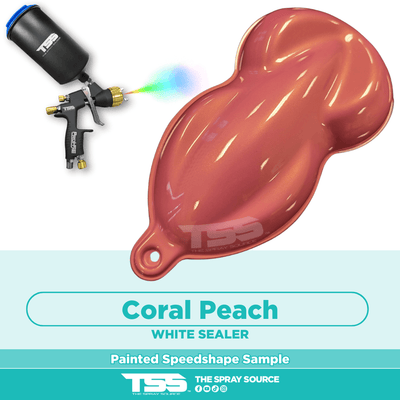 Coral Peach Pre-Sprayed Speedshape Paint Sample (White Ground Coat) - The Spray Source - Alpha Pigments