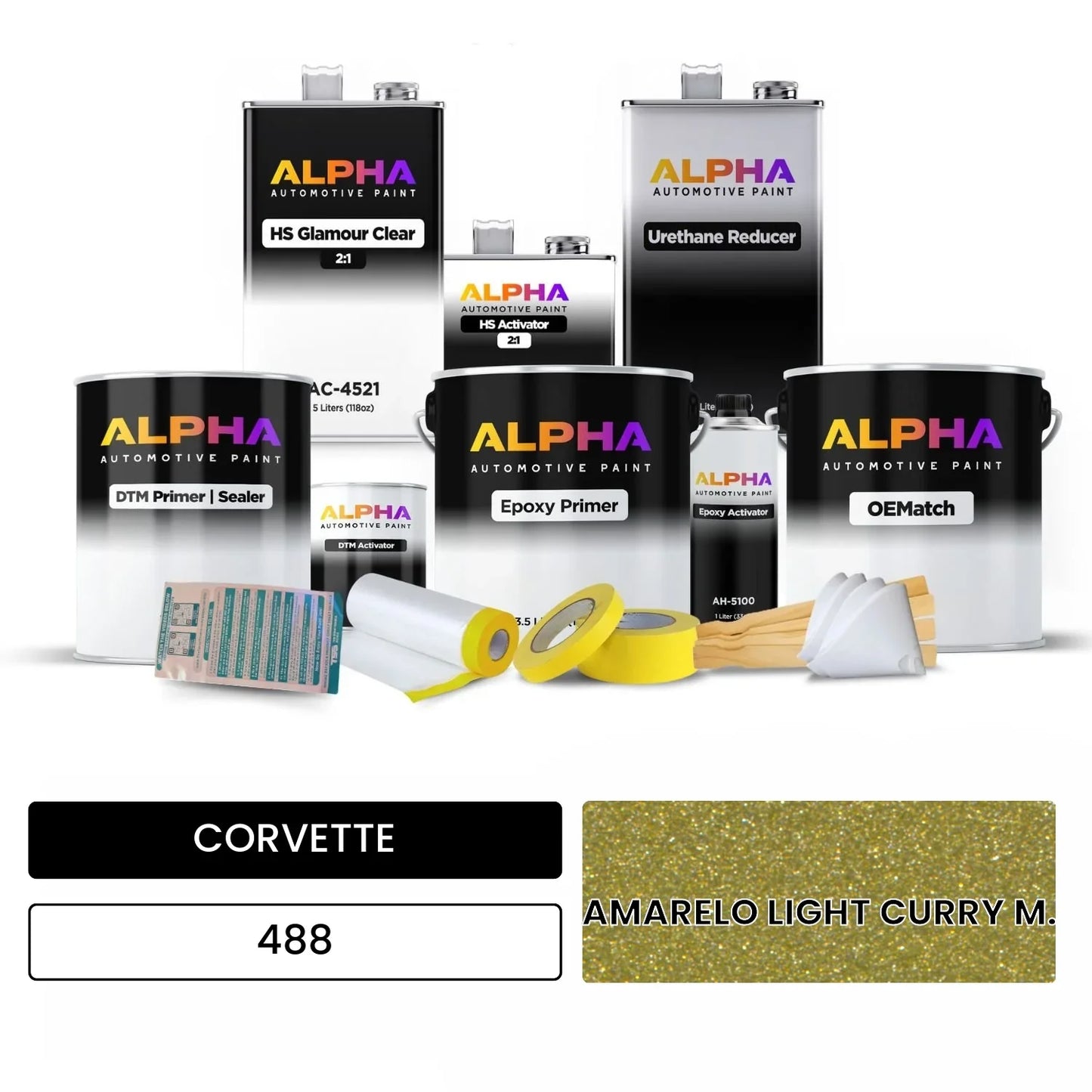 CORVETTE AMARELO LIGHT CURRY M. 488 OEMatch Vehicle Paint Kit
