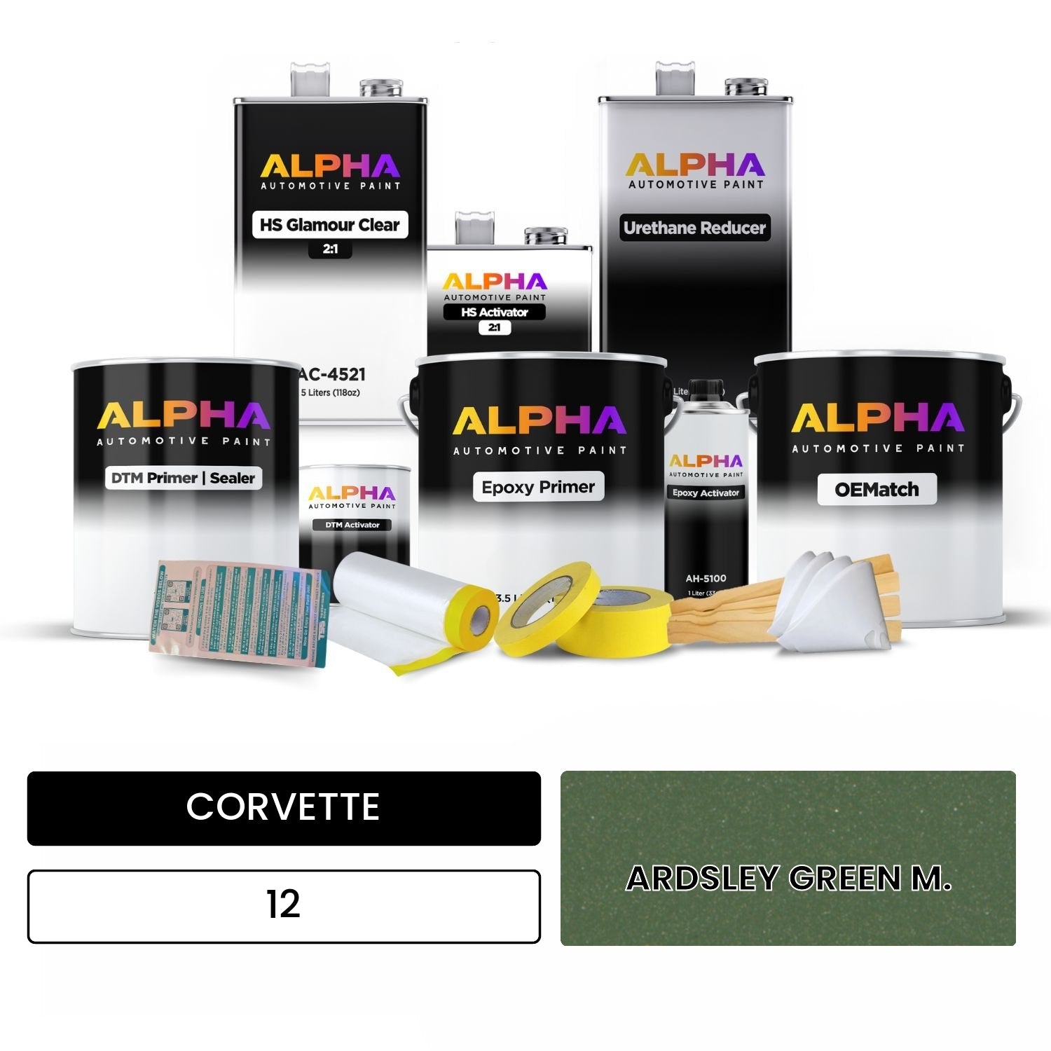 CORVETTE ARDSLEY GREEN M. 12 OEMatch Vehicle Paint Kit