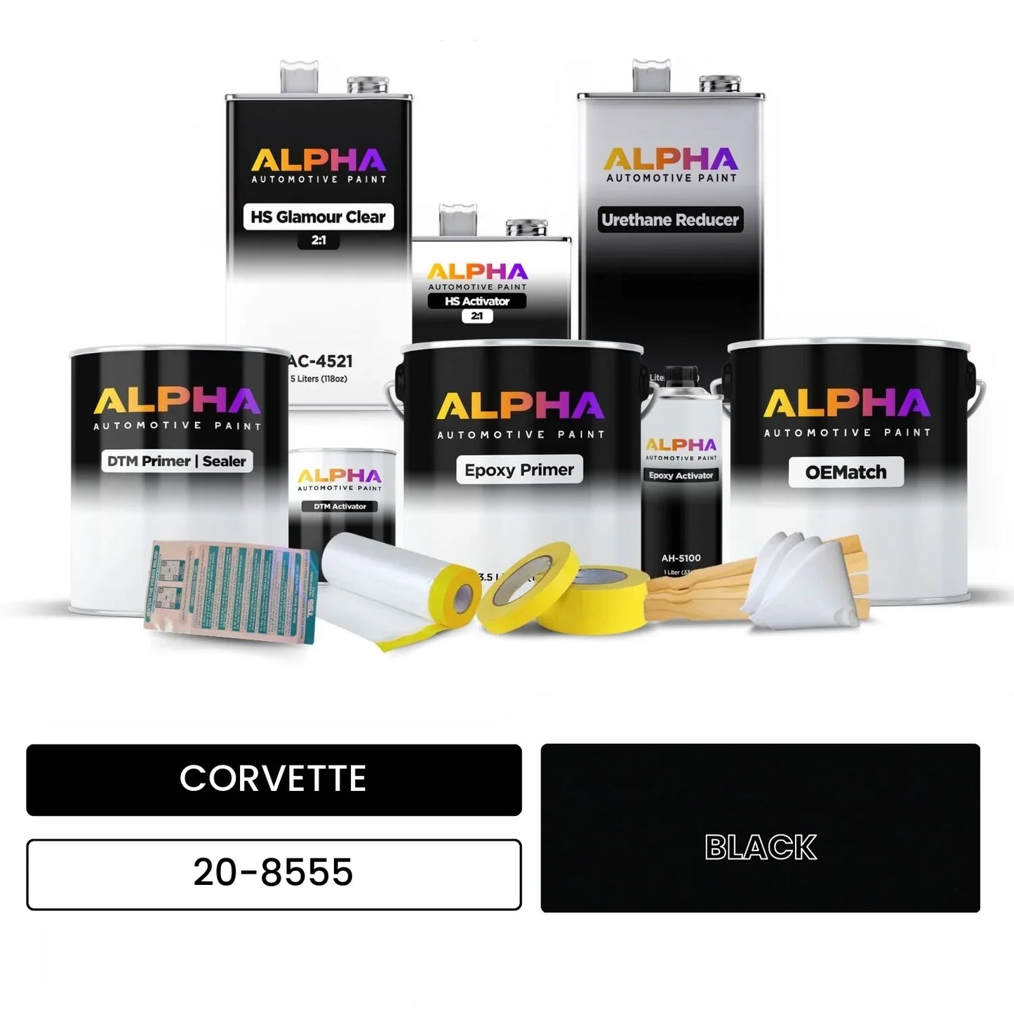 CORVETTE BLACK 20-8555 OEMatch Vehicle Paint Kit