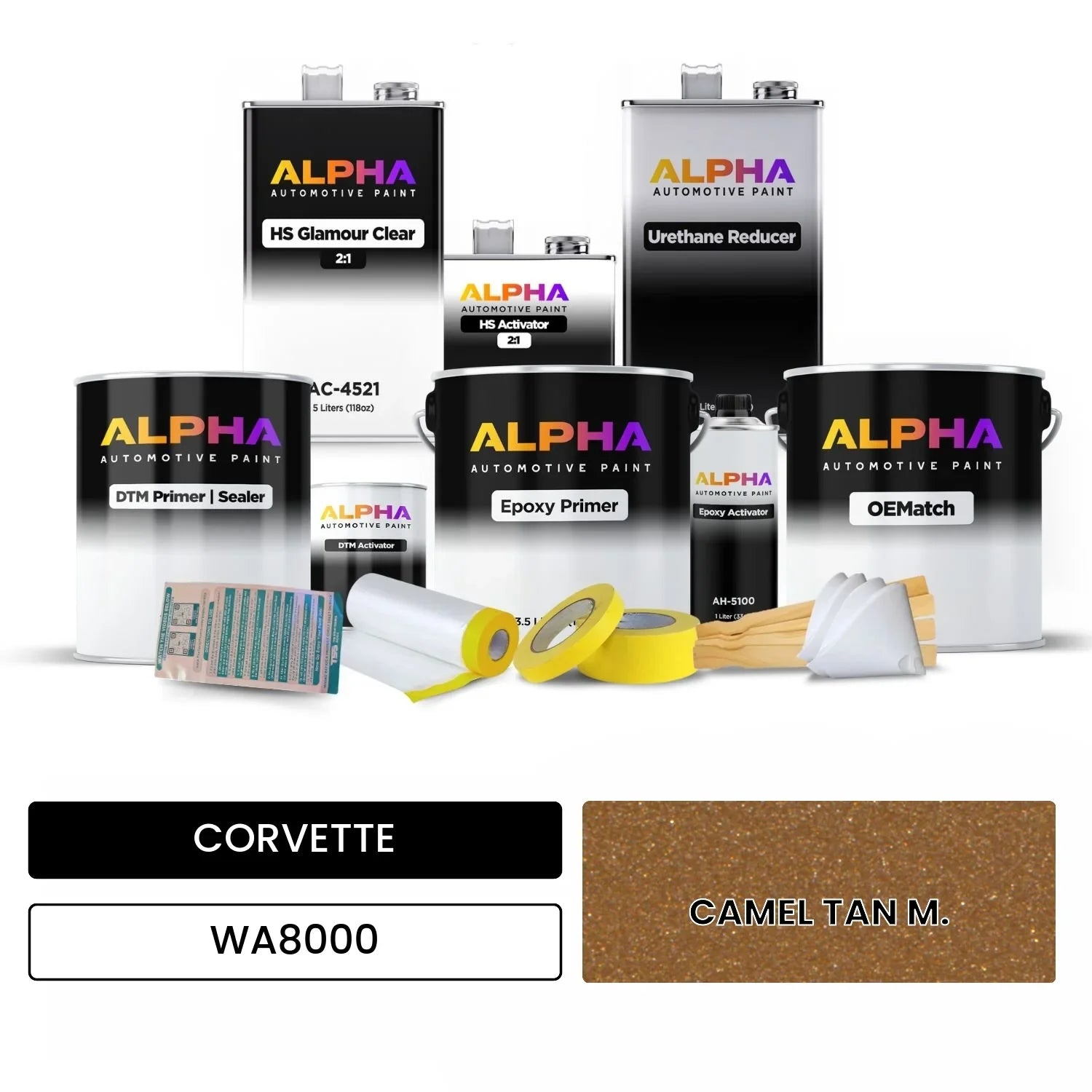 CORVETTE CAMEL TAN M. WA8000 OEMatch Vehicle Paint Kit