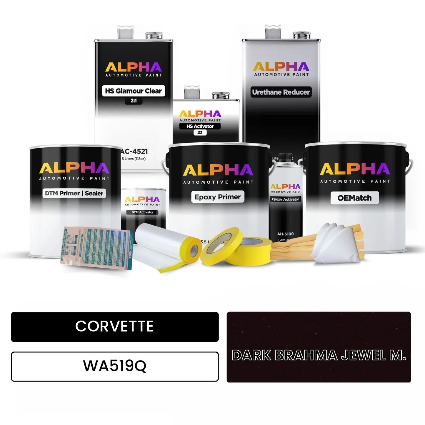 CORVETTE DARK BRAHMA JEWEL M. WA519Q OEMatch Vehicle Paint Kit