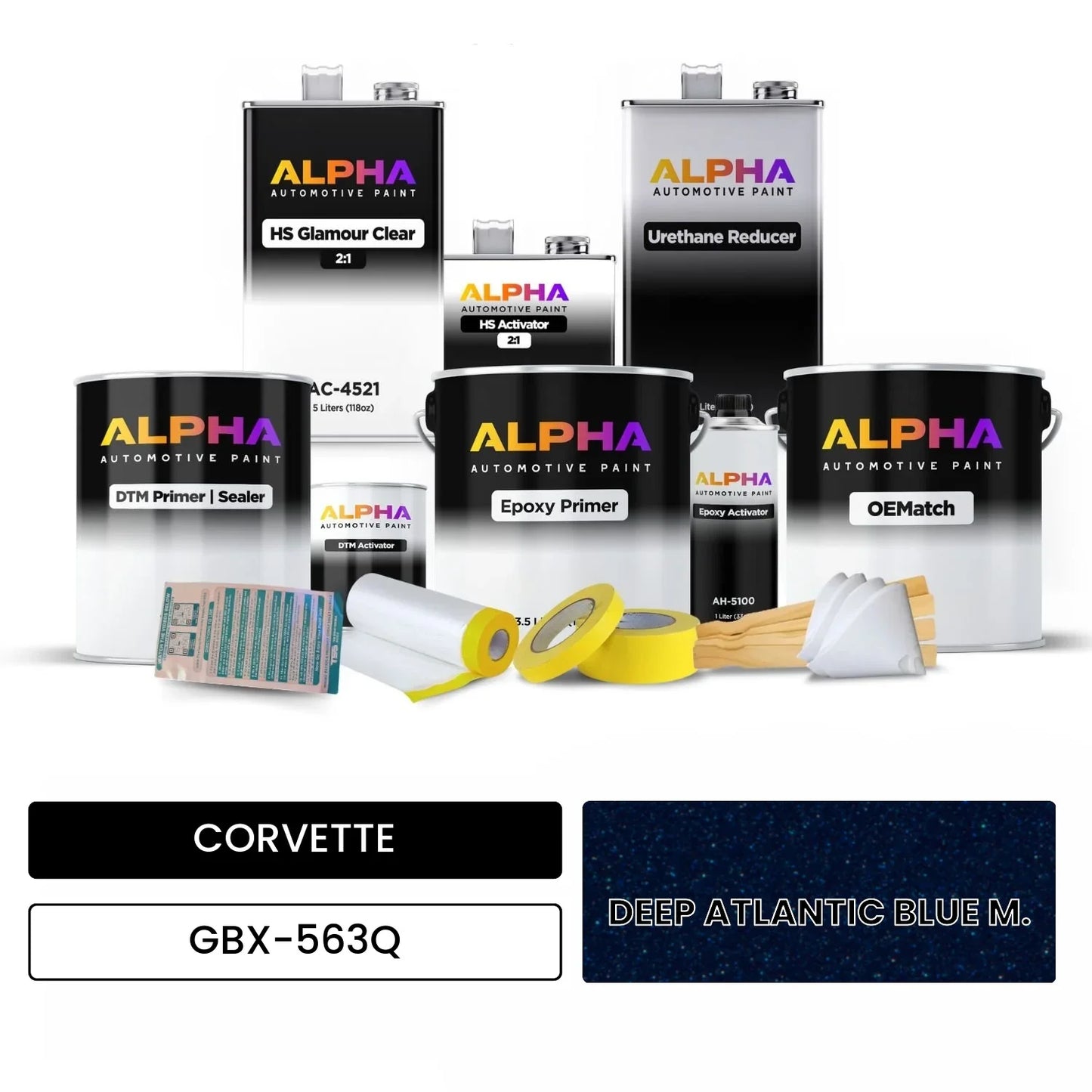 CORVETTE DEEP ATLANTIC BLUE M. GBX-563Q OEMatch Vehicle Paint Kit