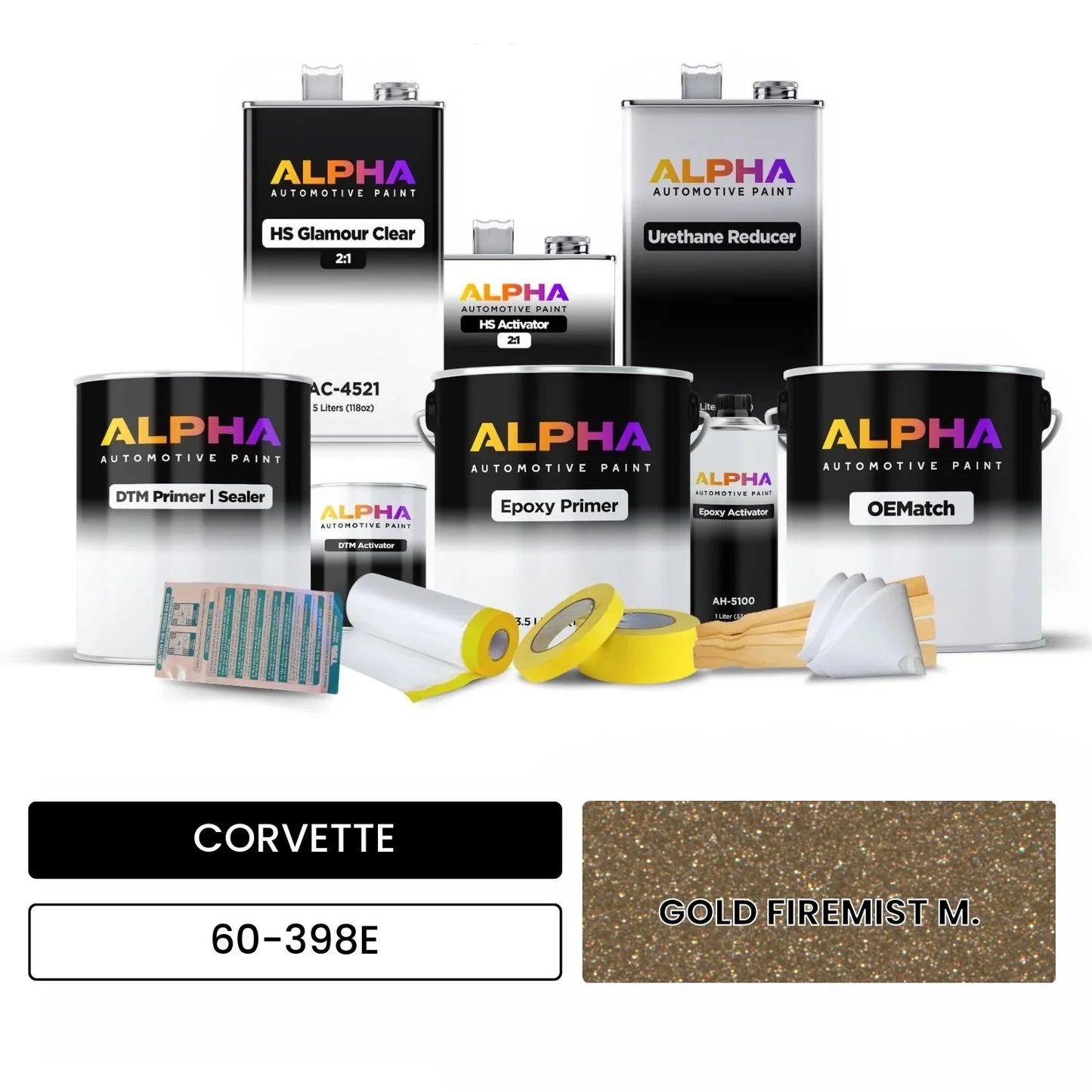 CORVETTE GOLD FIREMIST M. 60-398E OEMatch Vehicle Paint Kit