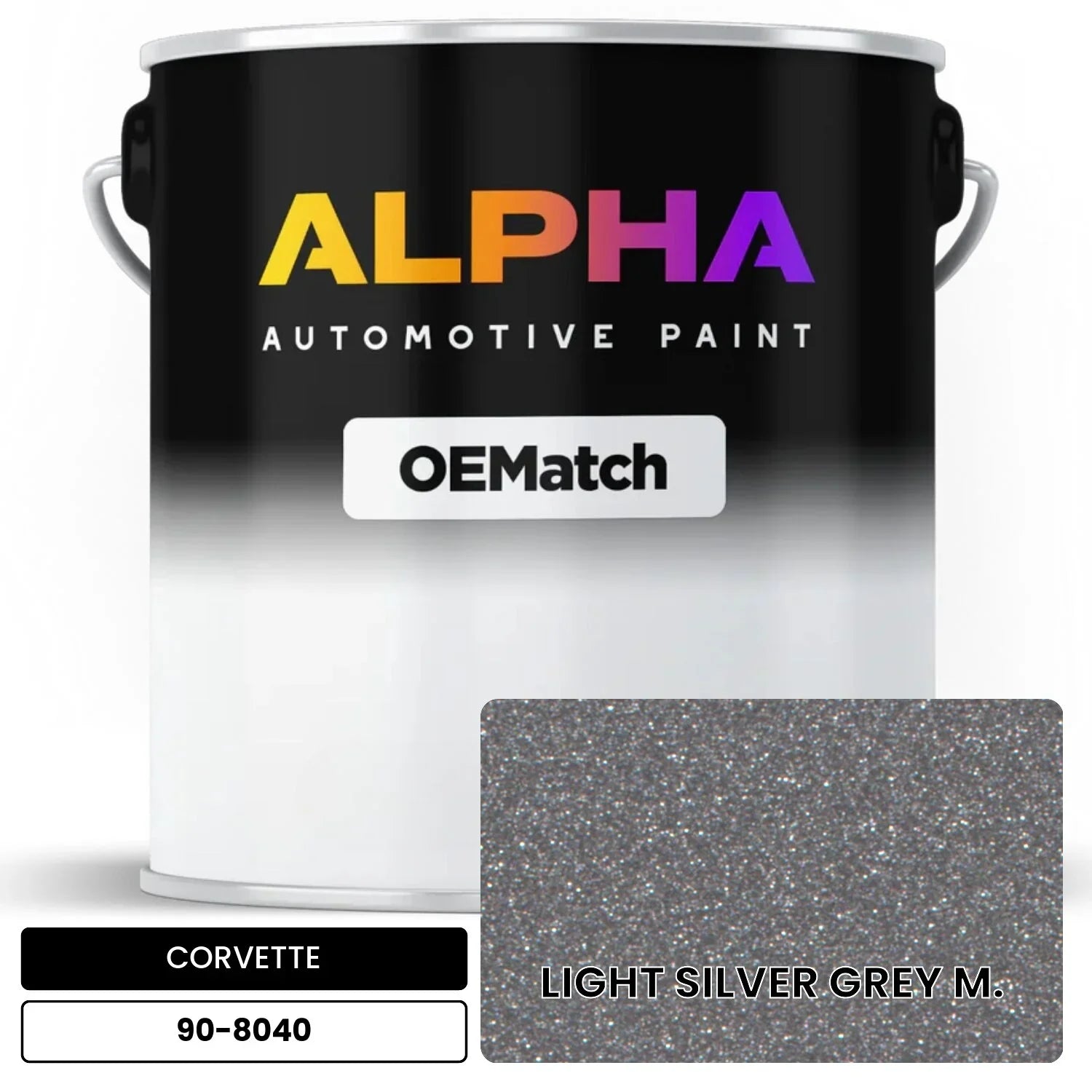 CORVETTE LIGHT SILVER GREY M. 90-8040 OEMatch Basecoat