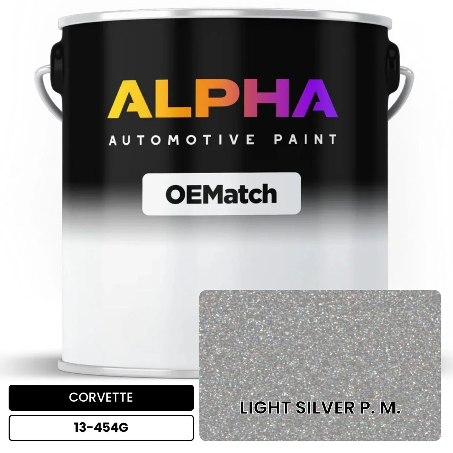 CORVETTE LIGHT SILVER P. M. 13-454G OEMatch Basecoat