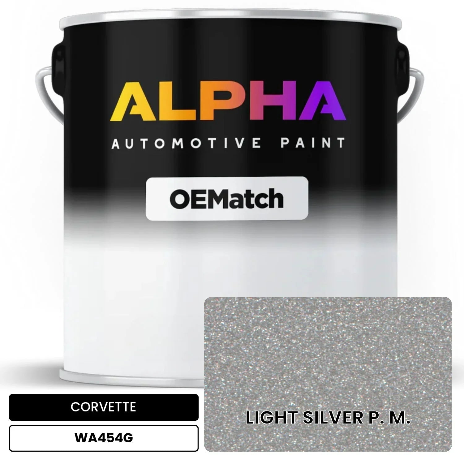 CORVETTE LIGHT SILVER P. M. WA454G OEMatch Basecoat