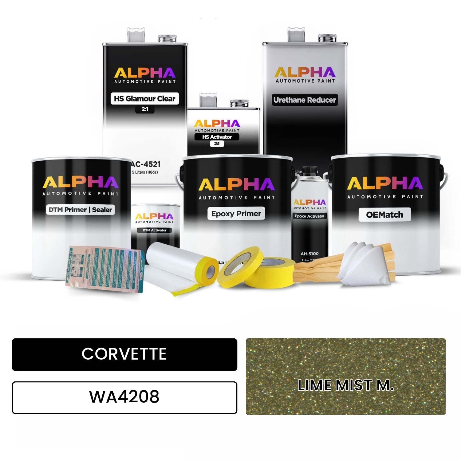 CORVETTE LIME MIST M. WA4208 OEMatch Vehicle Paint Kit