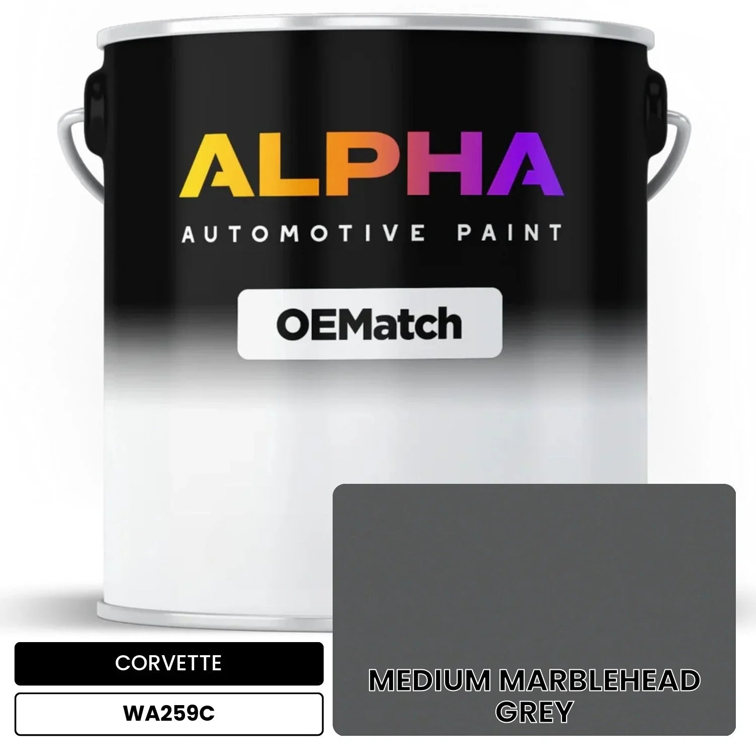 CORVETTE MEDIUM MARBLEHEAD GREY WA259C OEMatch Basecoat