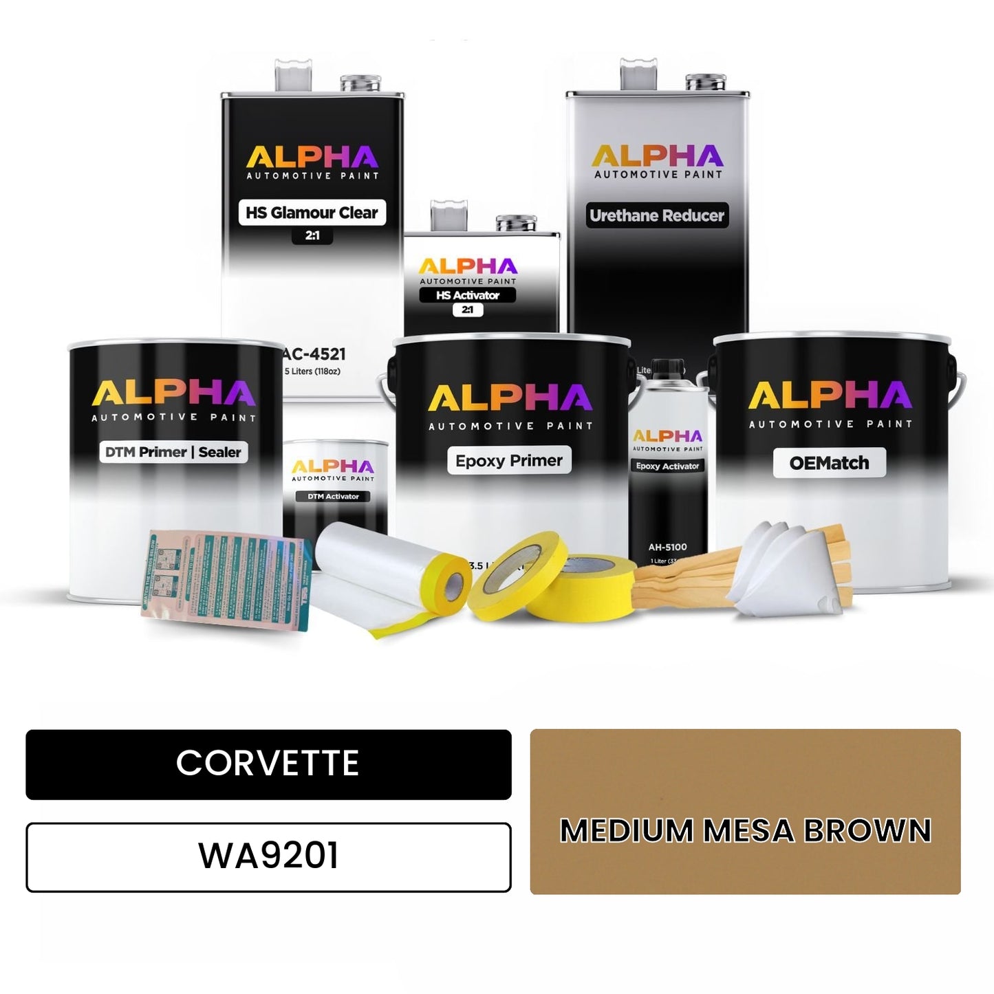CORVETTE MEDIUM MESA BROWN WA9201 OEMatch Vehicle Paint Kit