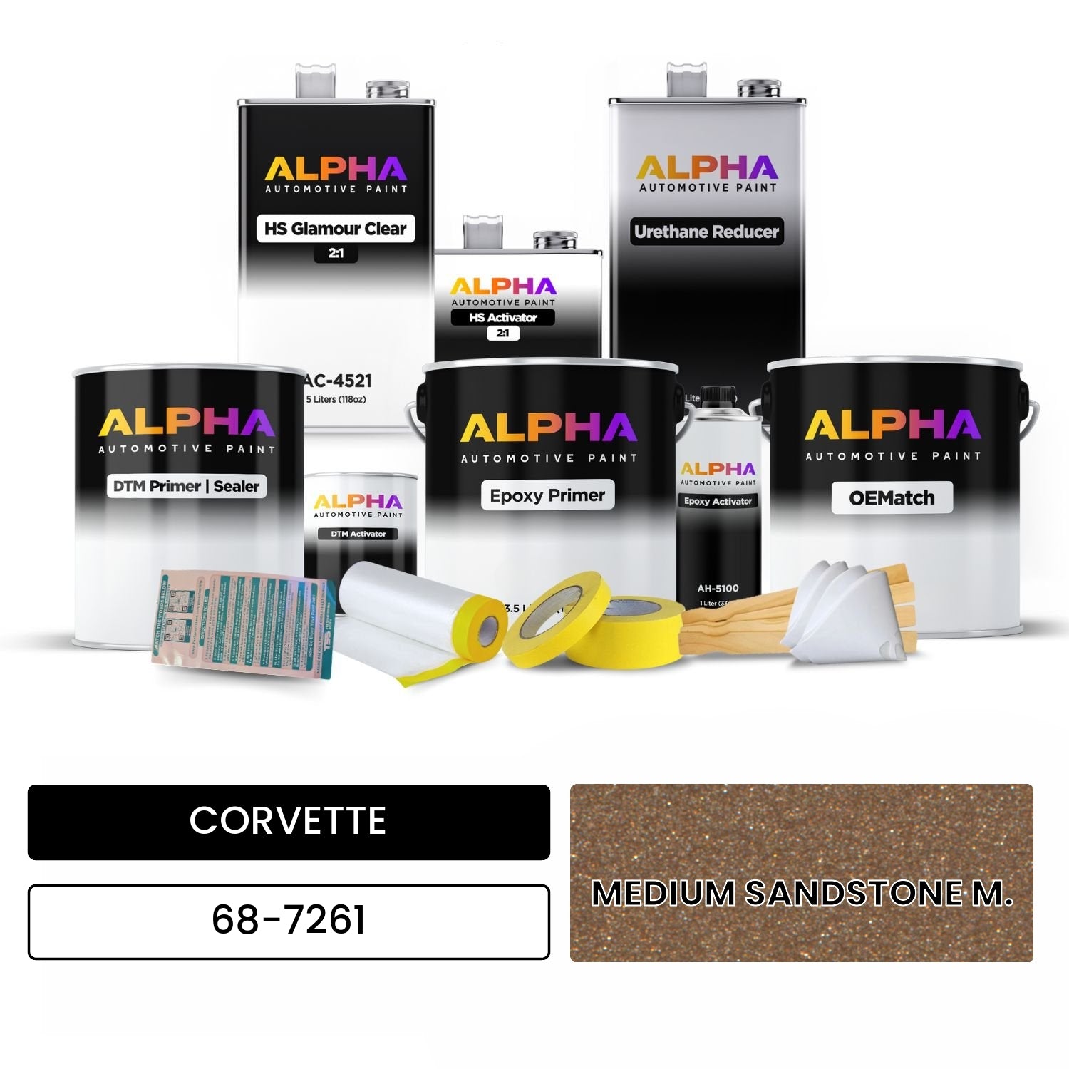 CORVETTE MEDIUM SANDSTONE M. 68-7261 OEMatch Vehicle Paint Kit