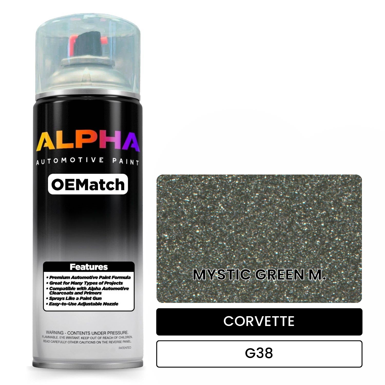 CORVETTE MYSTIC GREEN M. G38 OEMatch Spraycan