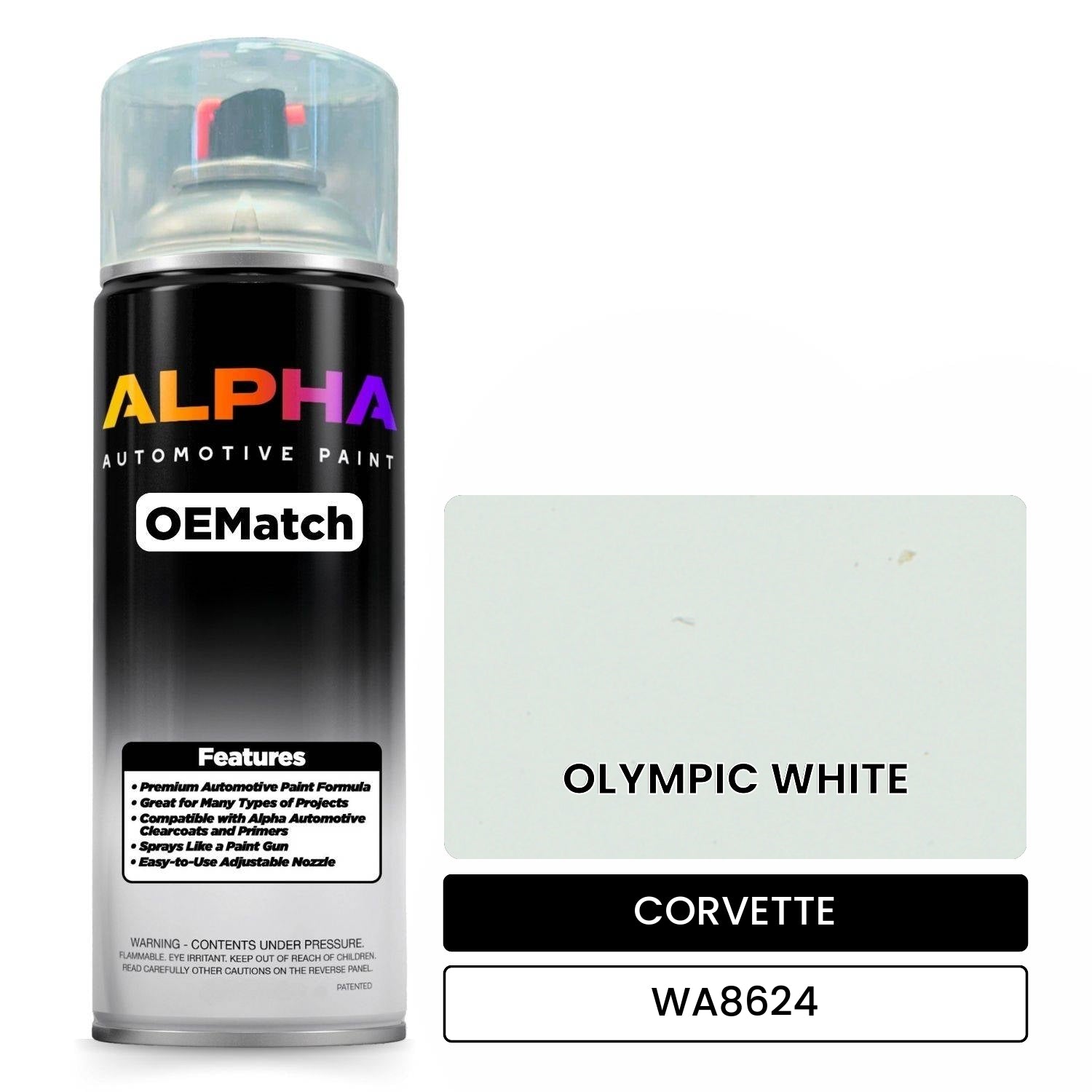 CORVETTE OLYMPIC WHITE WA8624 OEMatch Spraycan