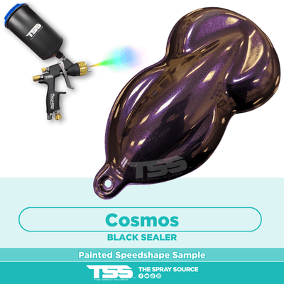 Cosmos Pre-Sprayed Speedshape Paint Sample (Black Ground Coat) - The Spray Source - Alpha Pigments