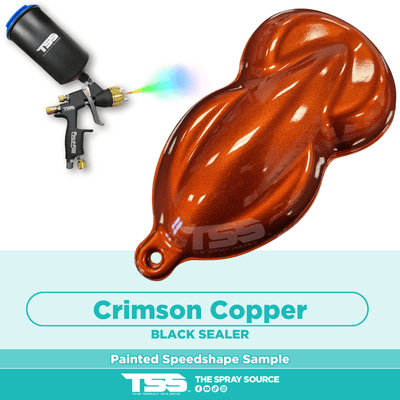 Crimson Copper Pre-Sprayed Speedshape Paint Sample (Black Ground Coat) - The Spray Source - Alpha Pigments
