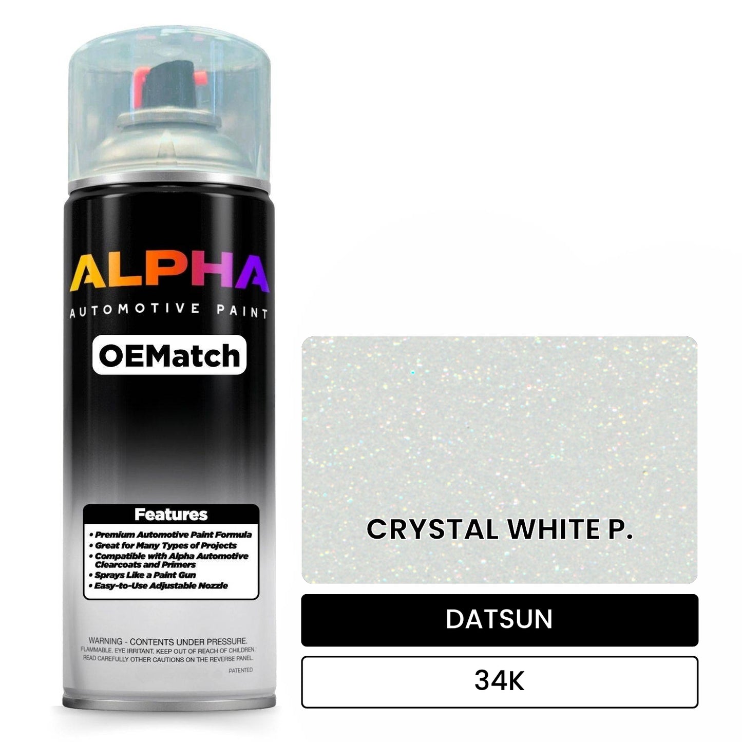 DATSUN CRYSTAL WHITE P. 34K OEMatch Spraycan