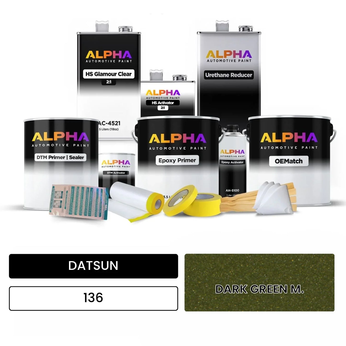 DATSUN DARK GREEN M. 136 OEMatch Vehicle Paint Kit
