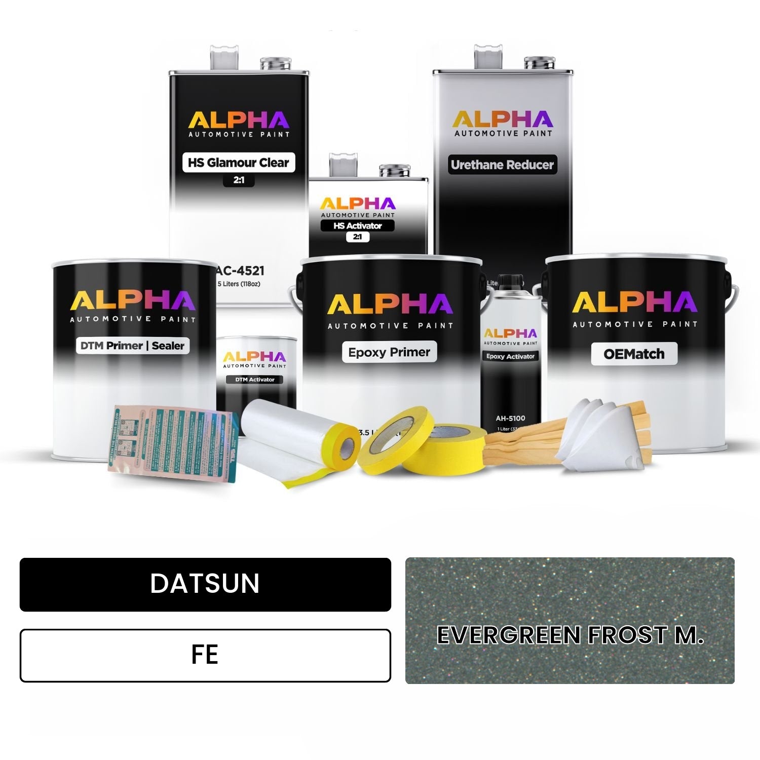DATSUN EVERGREEN FROST M. FE OEMatch Vehicle Paint Kit