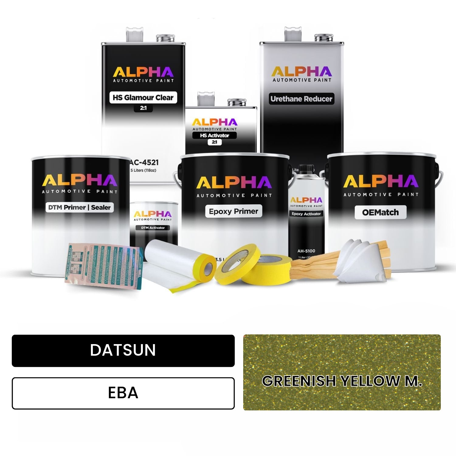 DATSUN GREENISH YELLOW M. EBA OEMatch Vehicle Paint Kit