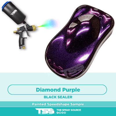 Diamond Purple Pre-Sprayed Speedshape Paint Sample (Black Ground Coat) - The Spray Source - Alpha Pigments
