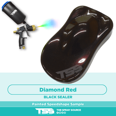 Diamond Red Pre-Sprayed Speedshape Paint Sample (Black Ground Coat) - The Spray Source - Alpha Pigments