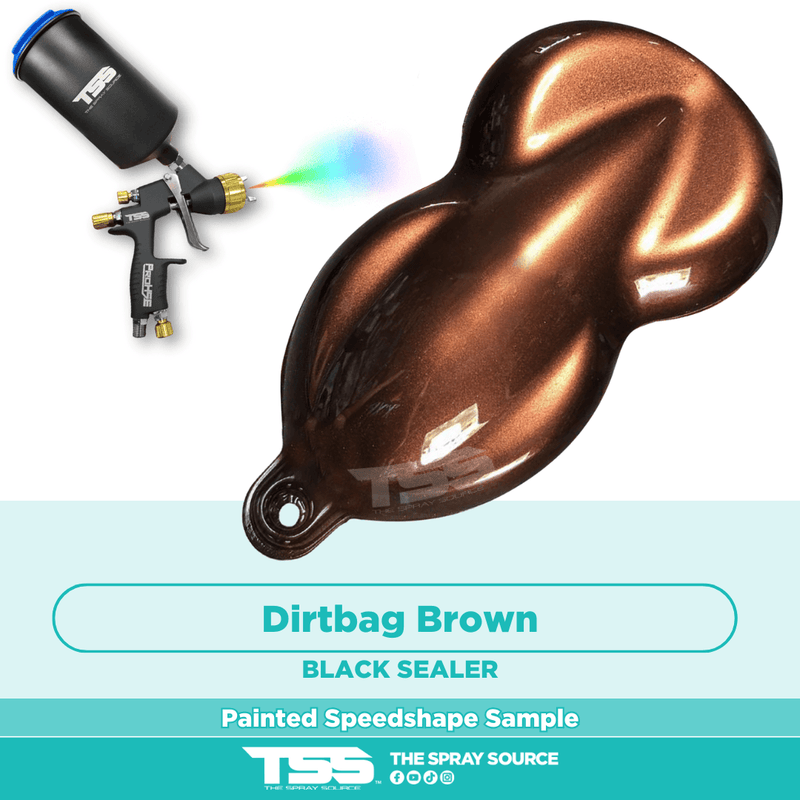 Dirtbag Brown Pre-Sprayed Speedshape Paint Sample (Black Ground Coat) - The Spray Source - Tamco Paint