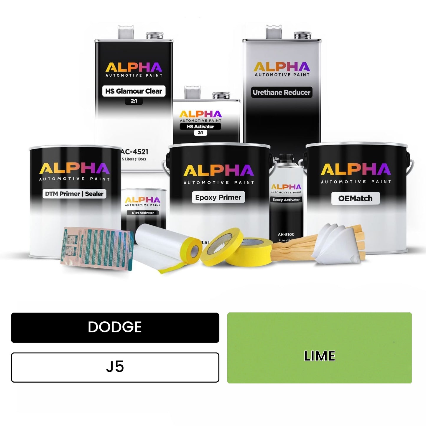DODGE LIME J5 OEMatch Vehicle Paint Kit