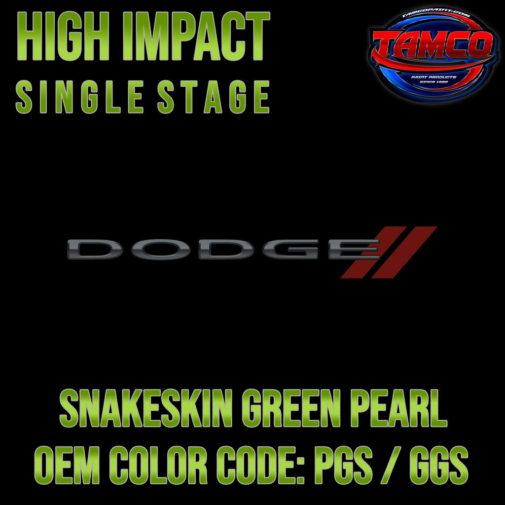 Dodge Snakeskin Green Pearl | PGS / GGS | 2008-2010 | OEM High Impact Single Stage - The Spray Source - Tamco Paint Manufacturing